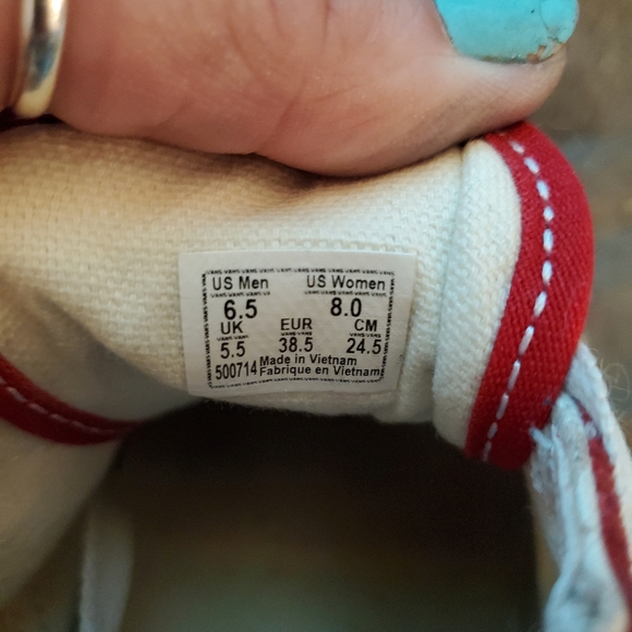 Vans primary check old skool shoe (red) - Picture 7 of 7